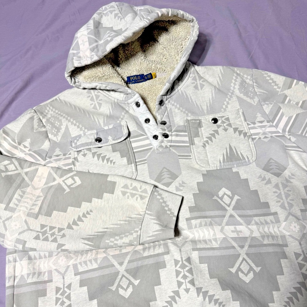 Polo Ralph Lauren Southwestern Fleece Hoodie Sweatshirt Men's Size XL